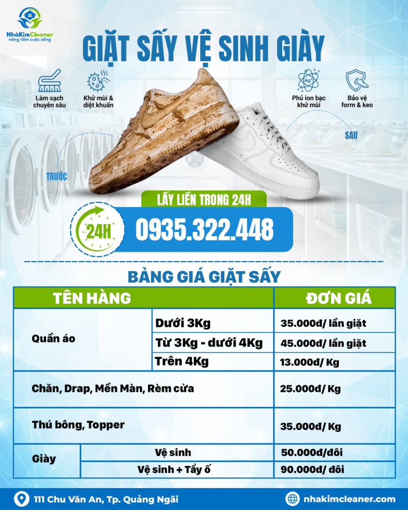 Vệ sinh giày Quảng Ngãi