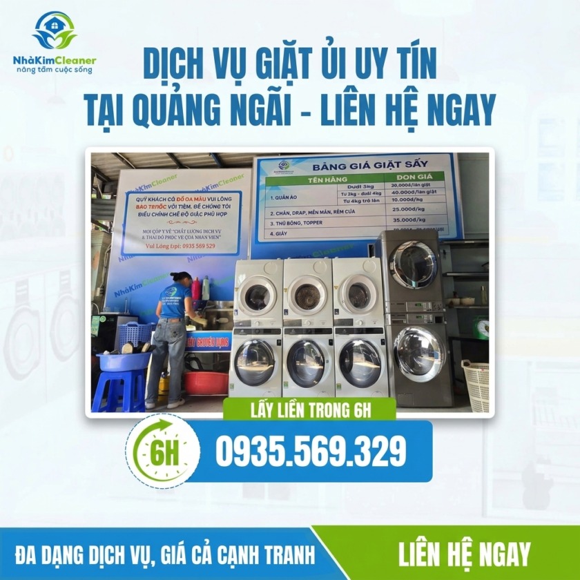 Dịch vụ giặt sấy Quảng Ngãi