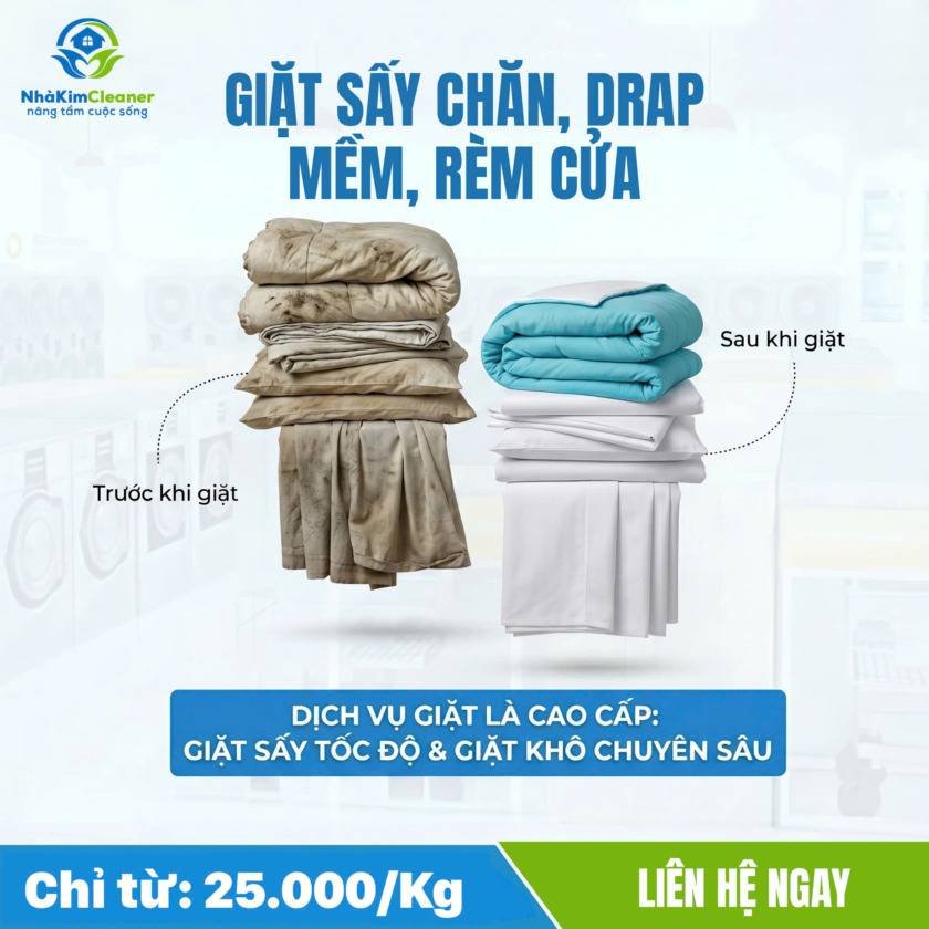 Dịch vụ giặt chăn Quảng Ngãi giá rẻ, lấy nhanh